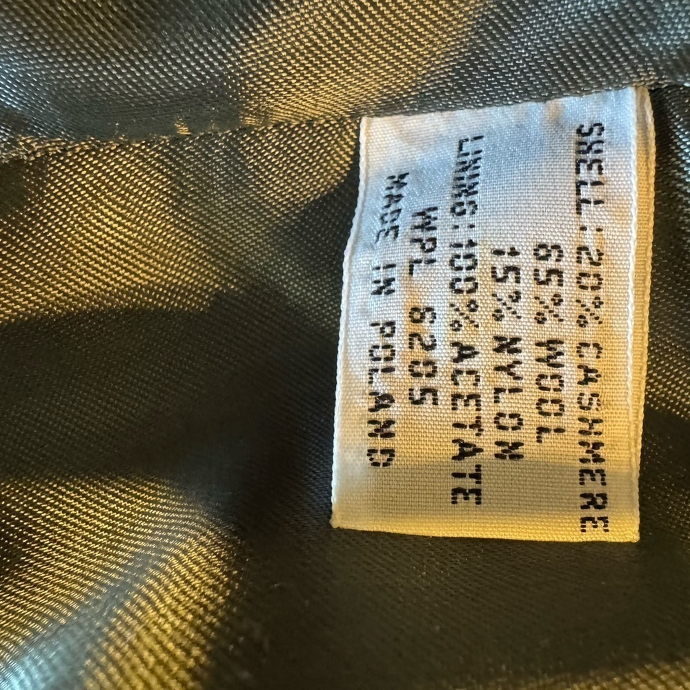 John Weitz Cashmere Wool blend Double-Breasted Dark Gray Coat Sz 4p - Picture 4 of 15